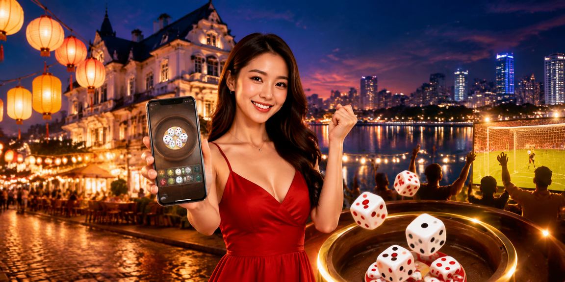 Người chơi tại chợ đêm Đà Lạt tham gia mini game Tài Xỉu với xúc xắc trong không khí se lạnh
