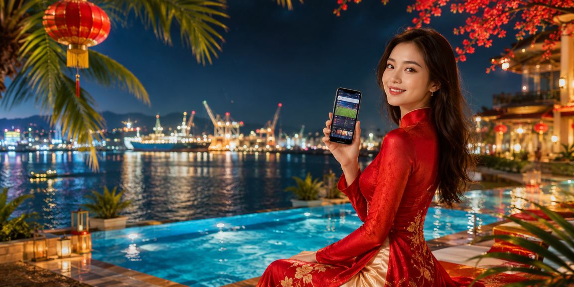 Người dùng tại Hải Phòng theo dõi kèo thể thao trực tuyến trong trang phục truyền thống
