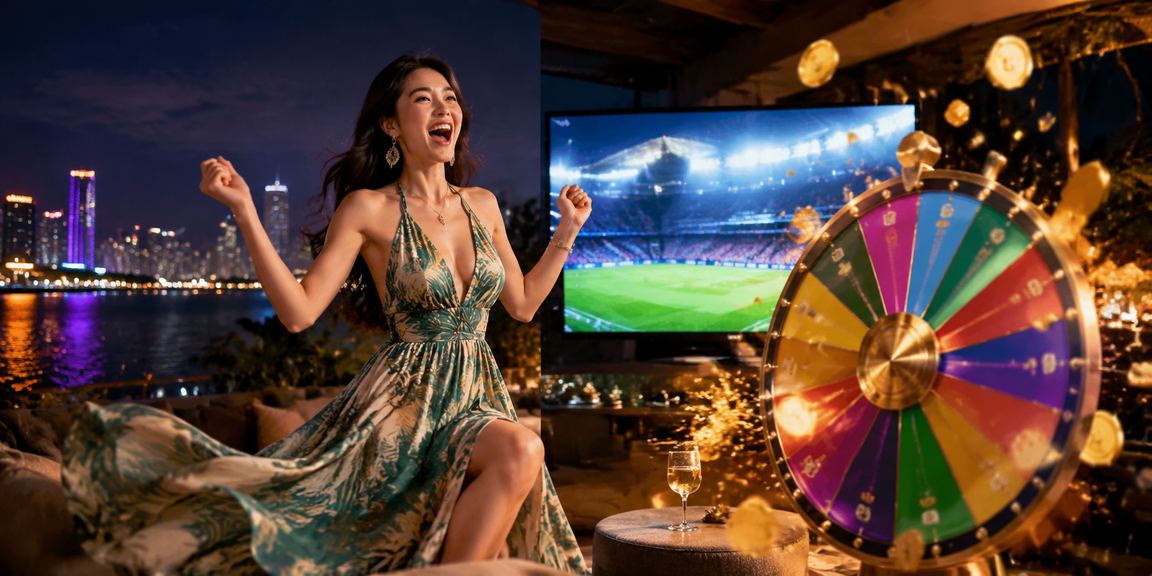 Người chơi tại Sài Gòn trải nghiệm roulette và jackpot casino trong không gian bãi biển buổi tối